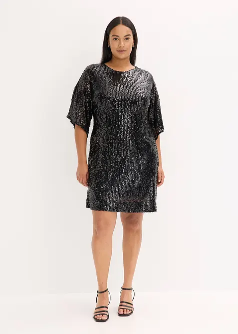 Robe oversize à sequins, bonprix