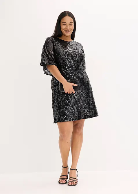 Robe oversize à sequins, bonprix