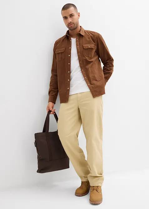 Chemise en velours côtelé de coton extensible, bonprix