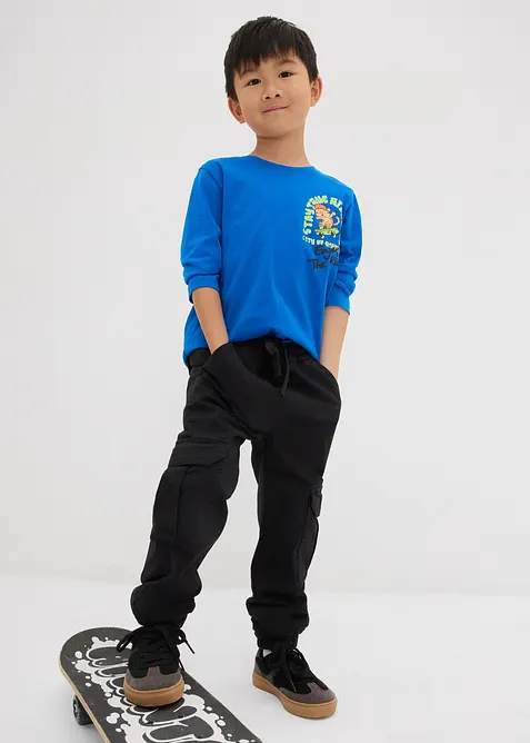 Pantalon cargo thermique doublé jersey, Regular, bonprix