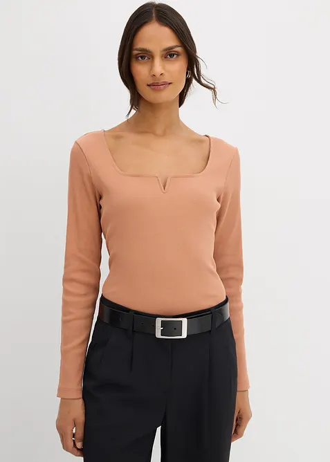 T-shirt côtelé 100% coton, bonprix