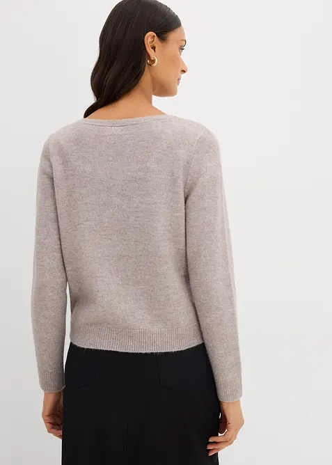 Pull en maille col bateau, bonprix