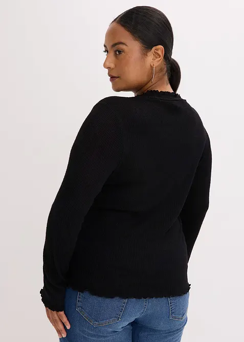 T-shirt côtelé en viscose majoritaire, bonprix