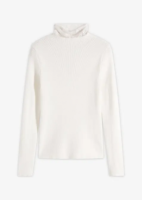 Pull côtelé en viscose mélangée fluide, bonprix