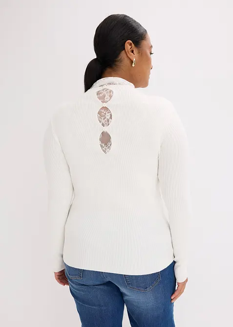 Pull côtelé en viscose mélangée fluide, bonprix