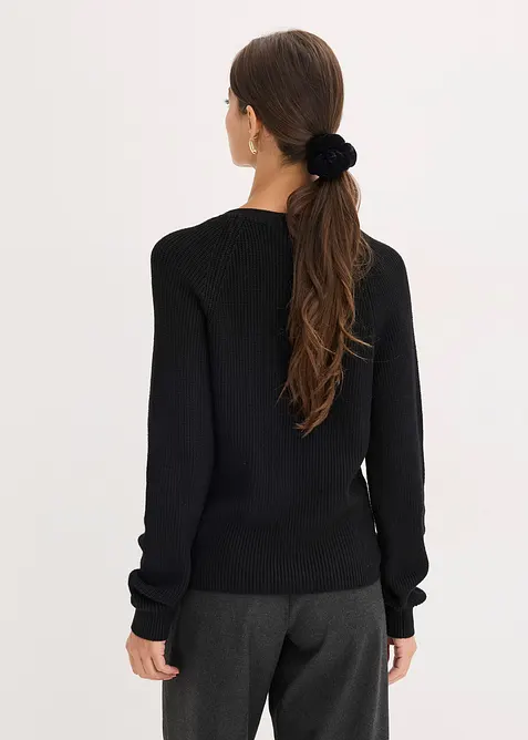 Pull fluide en maille côtelée, viscose majoritaire, bonprix