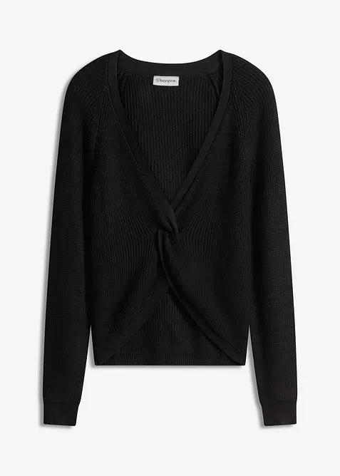 Pull fluide en maille côtelée, viscose majoritaire, bonprix