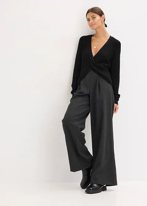 Pull fluide en maille côtelée, viscose majoritaire, bonprix