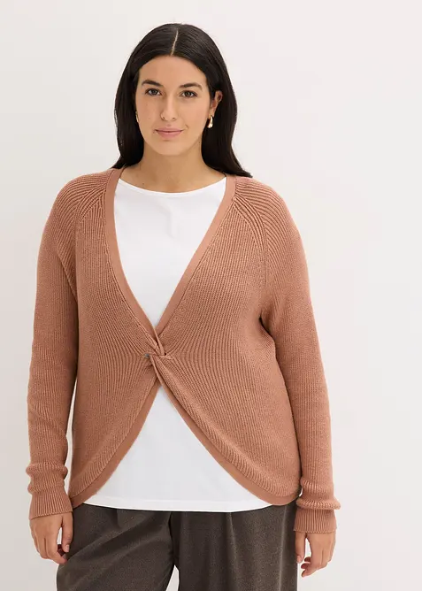 Pull fluide en maille côtelée, viscose majoritaire, bonprix
