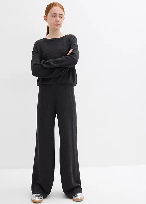 Pull et pantalon en fine maille (ens. 2 pces), viscose majoritaire, bonprix