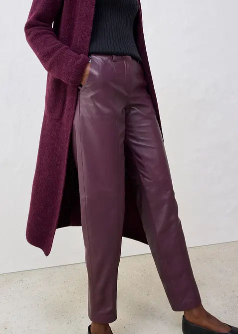 Pantalon en cuir d’agneau nappa, bonprix