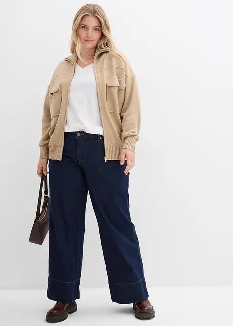 Gilet oversize en fine maille, bonprix