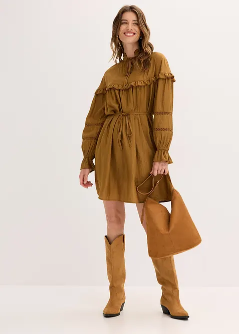 Robe courte en fine viscose mélangée, bonprix