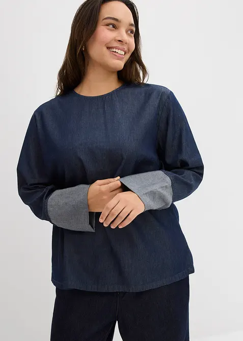 Blouse en jean à manches amples, bonprix