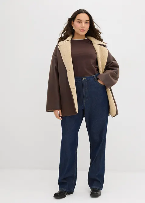 Jean droit taille haute, long, bonprix