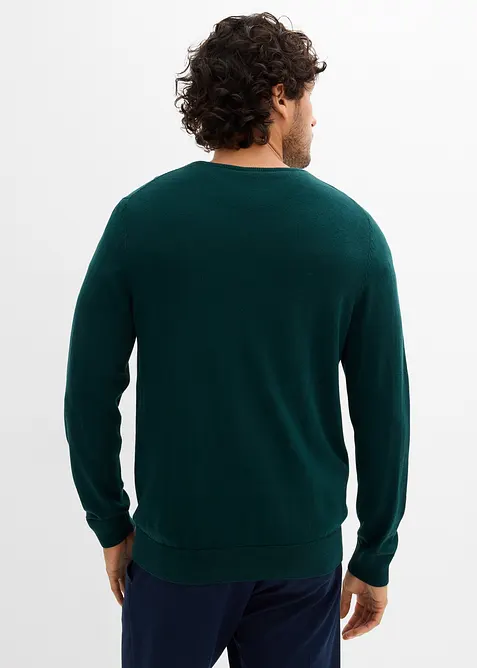 Pull en fine maille avec laine m&eacute;rinos, bonprix