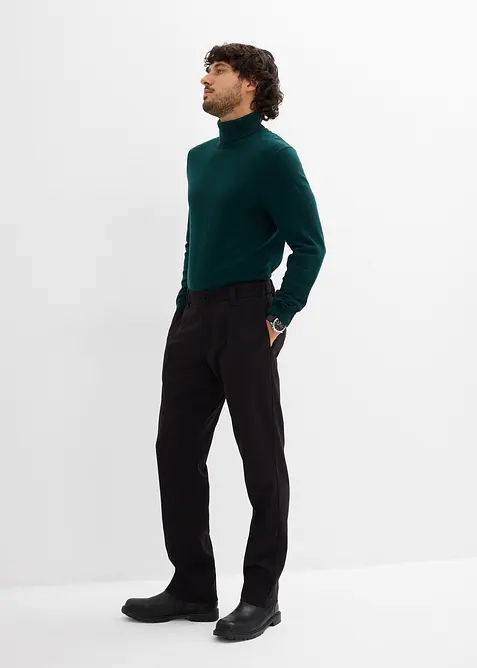 Pull slim à col roulé en fine maille avec laine mérinos, bonprix