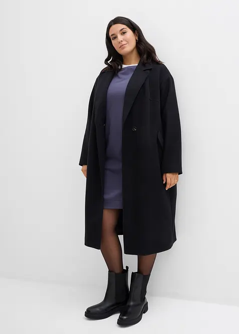 Robe sweat manches 3/4, intérieur gratté doux, bonprix