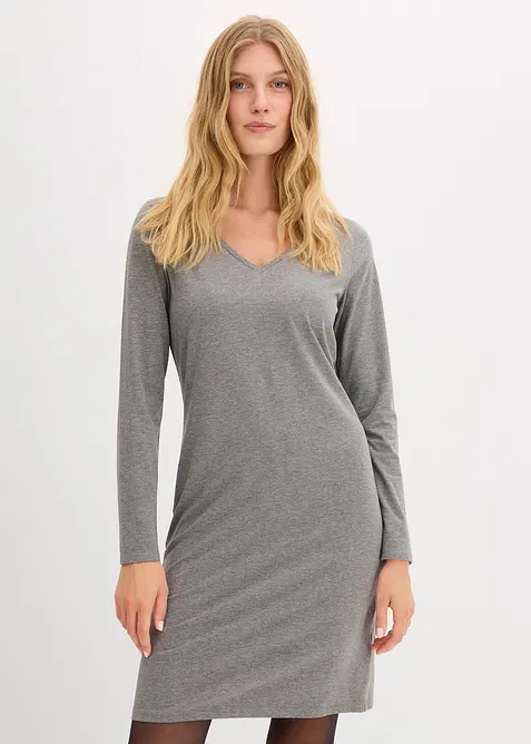 Robes en jersey à col V, bonprix