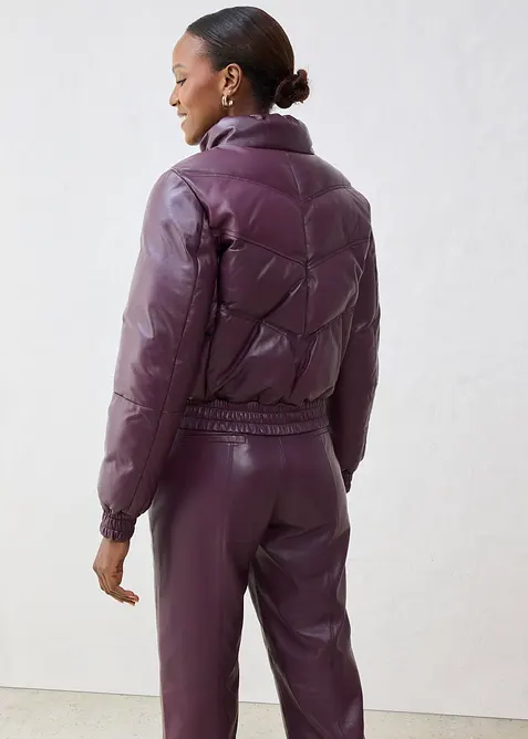 Doudoune en cuir d’agneau nappa, bonprix