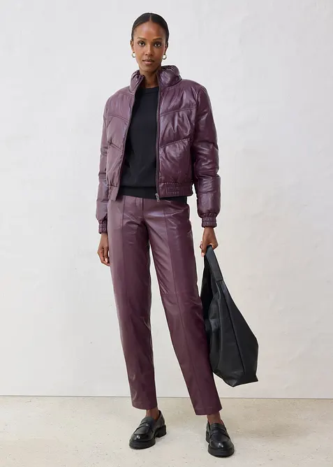 Doudoune en cuir d’agneau nappa, bonprix