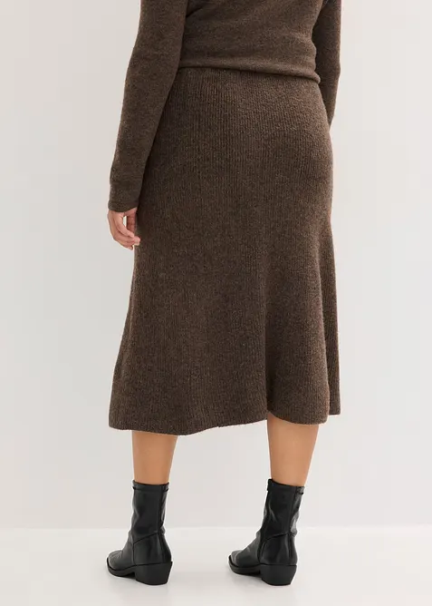 Jupe midi en maille, bonprix