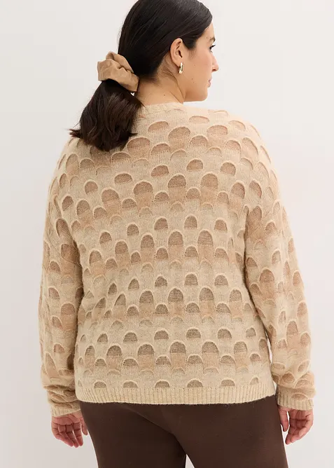 Pull oversize en doux mélange laine et alpaga, bonprix