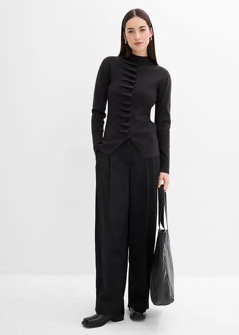 Gilet en fine maille de viscose mélangée, bonprix