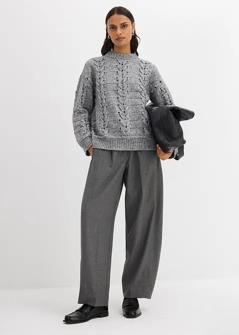 Pull en grosse maille &agrave; motif torsad&eacute;, bonprix