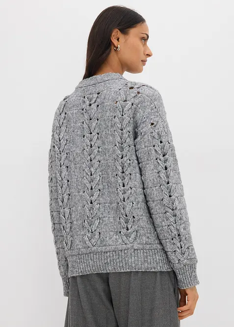 Pull en grosse maille &agrave; motif torsad&eacute;, bonprix