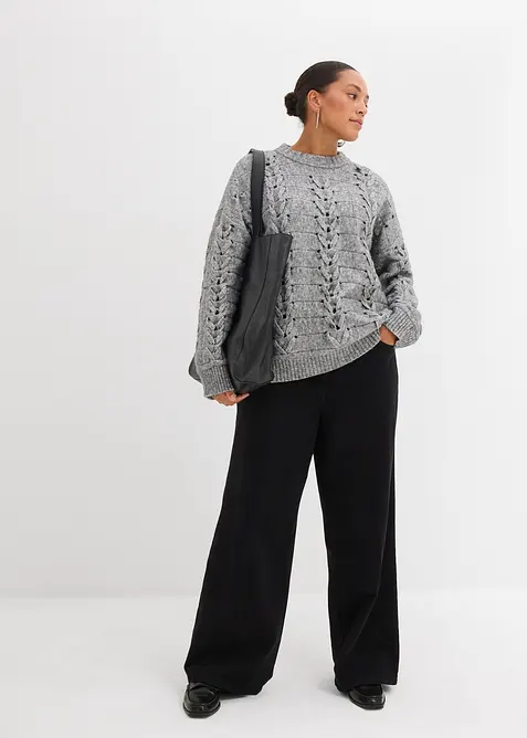 Pull en grosse maille &agrave; motif torsad&eacute;, bonprix