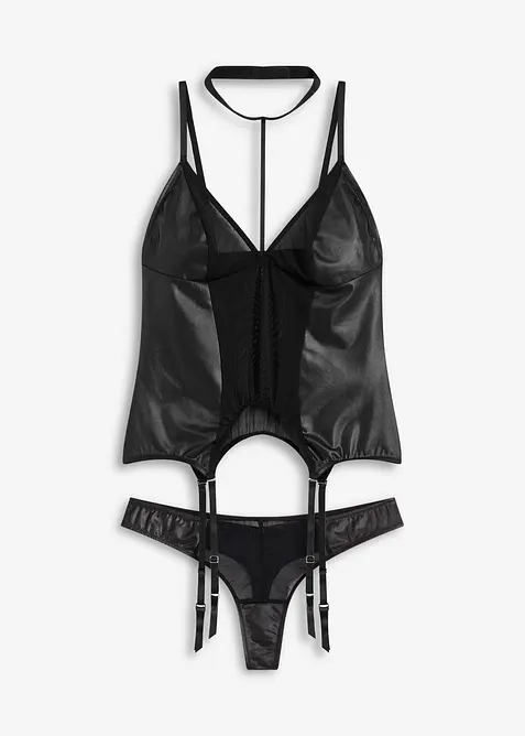 Top porte-jarretelles et string (ens. 2 pces), bonprix