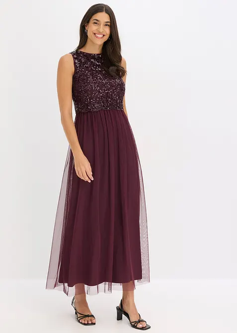 Robe longue avec haut brodé de sequins, bonprix