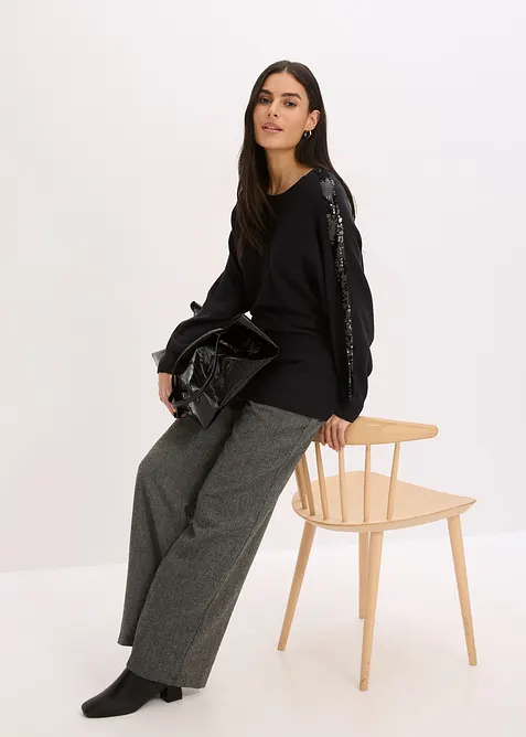 Pull en fine maille à sequins, bonprix