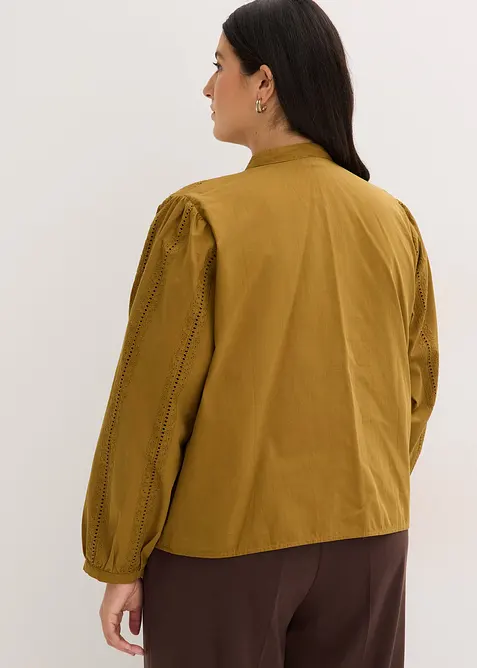 Chemisier en coton avec broderies anglaises, bonprix