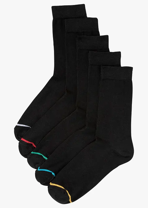 Lot de 5 paires de chaussettes en coton majoritaire, bonprix