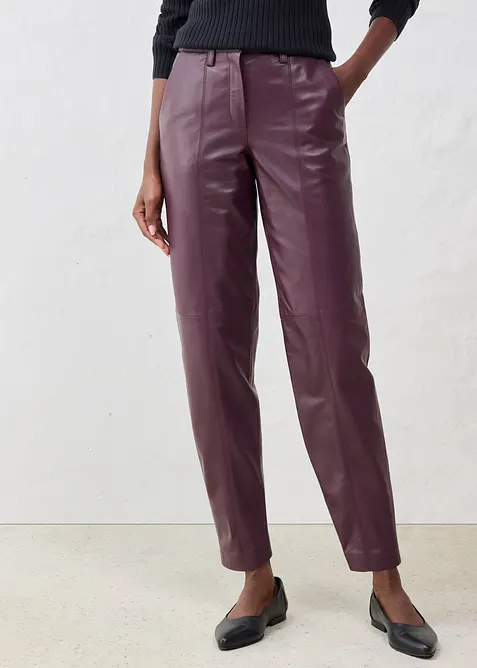 Pantalon en cuir d’agneau nappa, bonprix