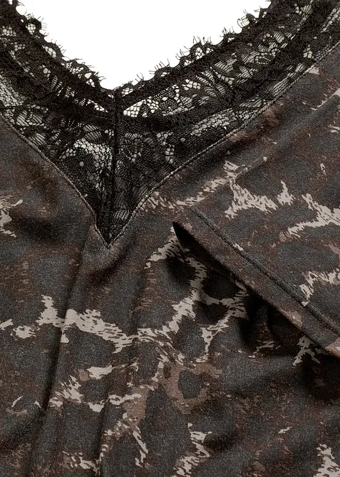 Body manches courtes en modal et dentelle, bonprix