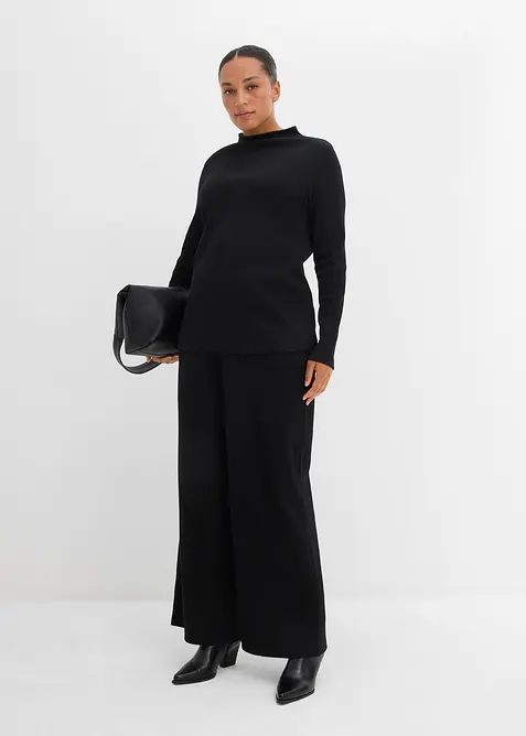 T-shirt manches longues en matière côtelée, bonprix