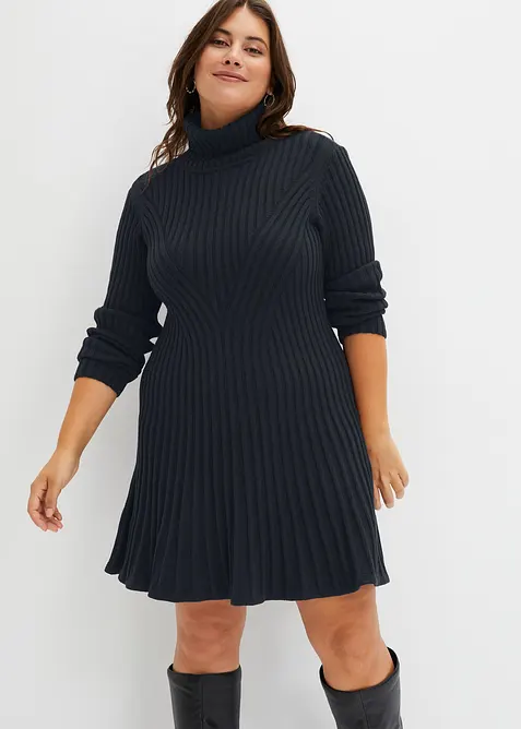 Robe en maille à col roulé, bonprix