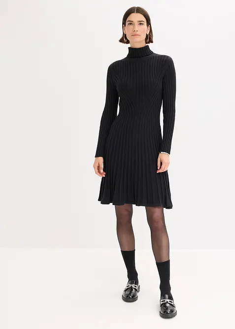 Robe en maille à col roulé, bonprix