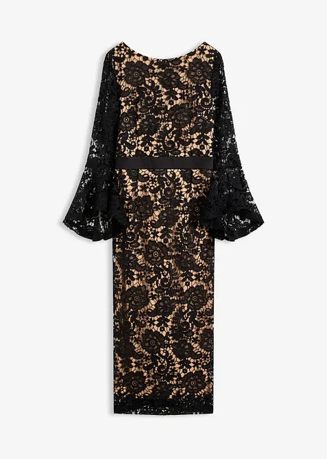 Robe en dentelle avec empiècement satin, bonprix