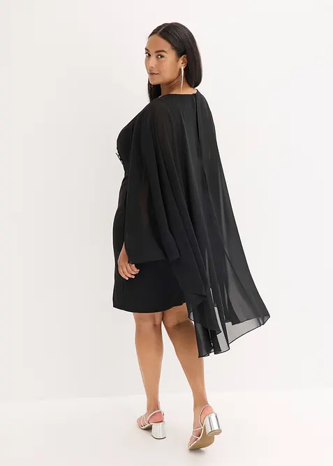 Robe courte avec cape en mousseline, bonprix