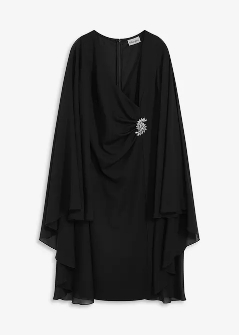 Robe courte avec cape en mousseline, bonprix