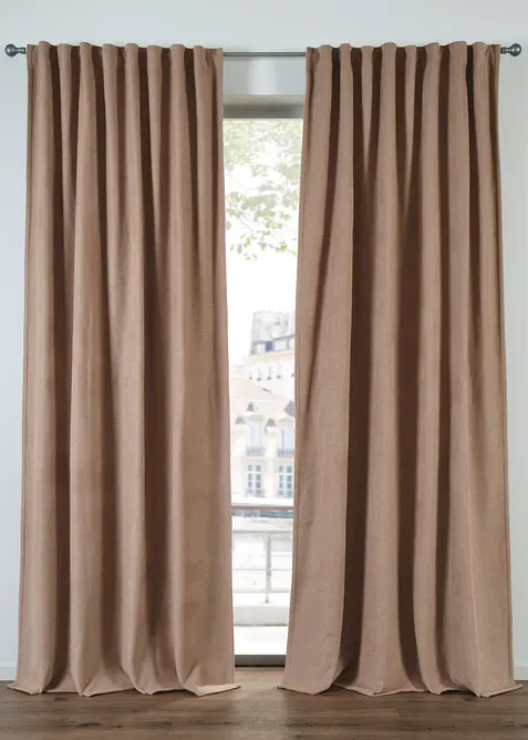 Rideau thermique avec verso en polaire noire (1 pce), bonprix