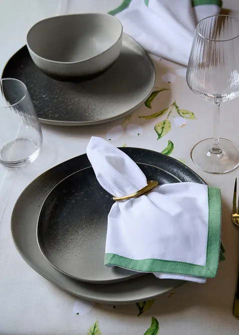 Lot de 4 serviettes en coton, bonprix