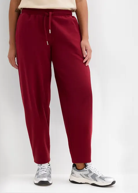 Pantalon barrel en molleton 100% coton, bonprix