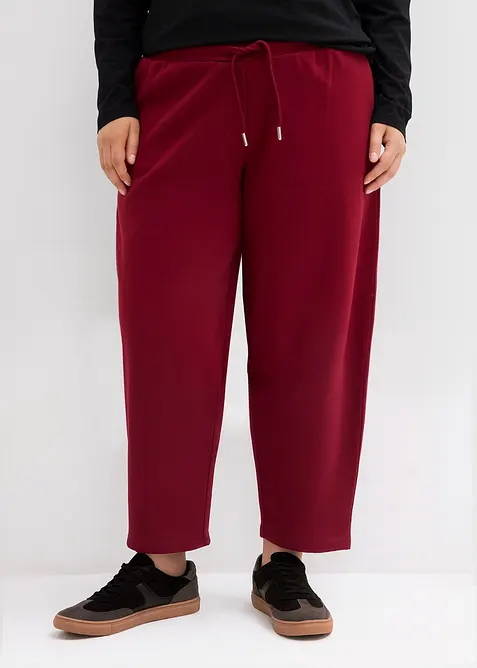 Pantalon barrel en molleton 100% coton, bonprix