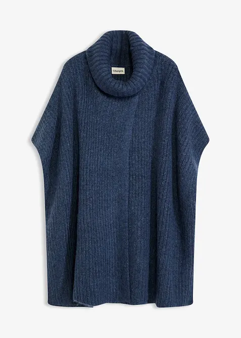 Pull poncho en laine mélangée, bonprix