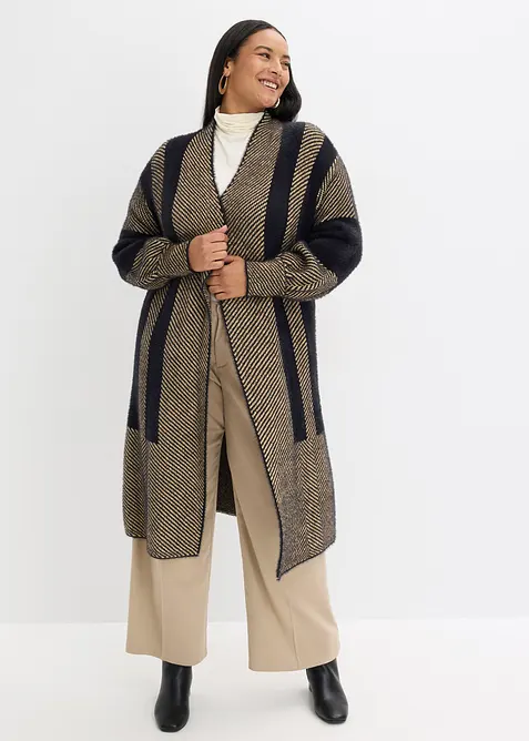 Gilet long en maille, bonprix